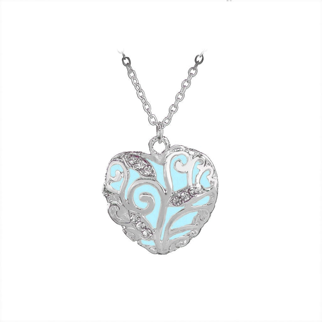 Heart Pendant Necklace Hollow Diamond Constellation Necklace Pendant Luminous Necklace