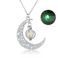 Moon Pendant Necklace Hollow Crescent Constellation Necklace Pendant Luminous Necklace