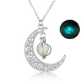Moon Pendant Necklace Hollow Crescent Constellation Necklace Pendant Luminous Necklace