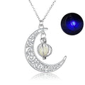 Moon Pendant Necklace Hollow Crescent Constellation Necklace Pendant Luminous Necklace